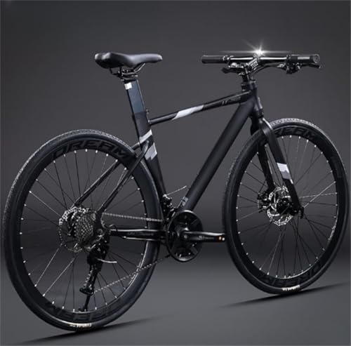 VoyageView競技用エアロロードバイク 124/27/30段変速 ロードバイク デュアルコントロール 内部配線 レバーアルミフレーム 防風 軽量前後車輪クイックリリース方式搭載 適応身長165cm以上 男女兼用 学生 ティーンエイジャー (24速 4