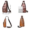 A-QMZL Sling Bags Mens Shoulder Bag Crossbody Bags Chest Bag PU Leather Waterproof Man Bags Women Travel Sling Bag Casual Backpack for Hiking,Cycling,Traveling #5