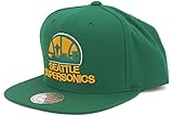 Seattle Supersonics Mitchell & Ness Vintage Basic Logo Green Snap Back Hat
