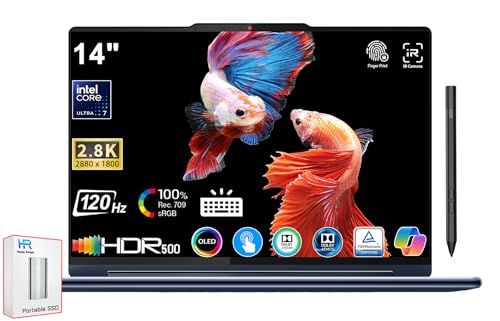 Lenovo - Yoga 9i 2-in-1 14' 2.8K OLED Touch Laptop with Pen - Intel Evo Core i7-1360P - Thunderbolt 4 - Wi-Fi 6E - MIL-STD-810H Win11 W/HDMI (16GB|1TB|Ultra 7 155H)