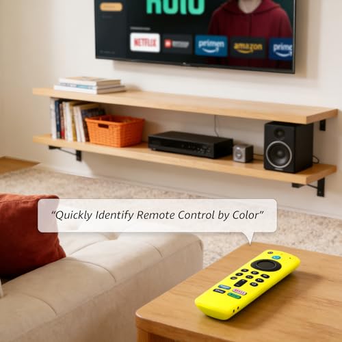 Image of ONEBOM (2 Pack) Silicone TV Remote Cover,Anti Slip Silicone Protective Case with Same Color Lanyard(Glow Pink&Glow Yellow)