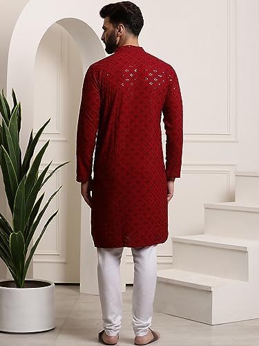 Image of SOJANYA (Since 1958 Men's Pure Cotton Sequence Kurta & Pyjama Set