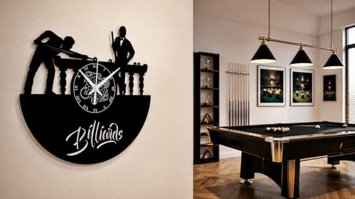 Horloge murale billard et accessoires de table de jeux - 3