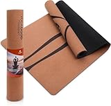YOGA DOOD Cork Yoga Mat Thick 4mm - Natural Yoga Mat Non Toxic (72"x26") - Moisture-Activated Grip for Men's Practice