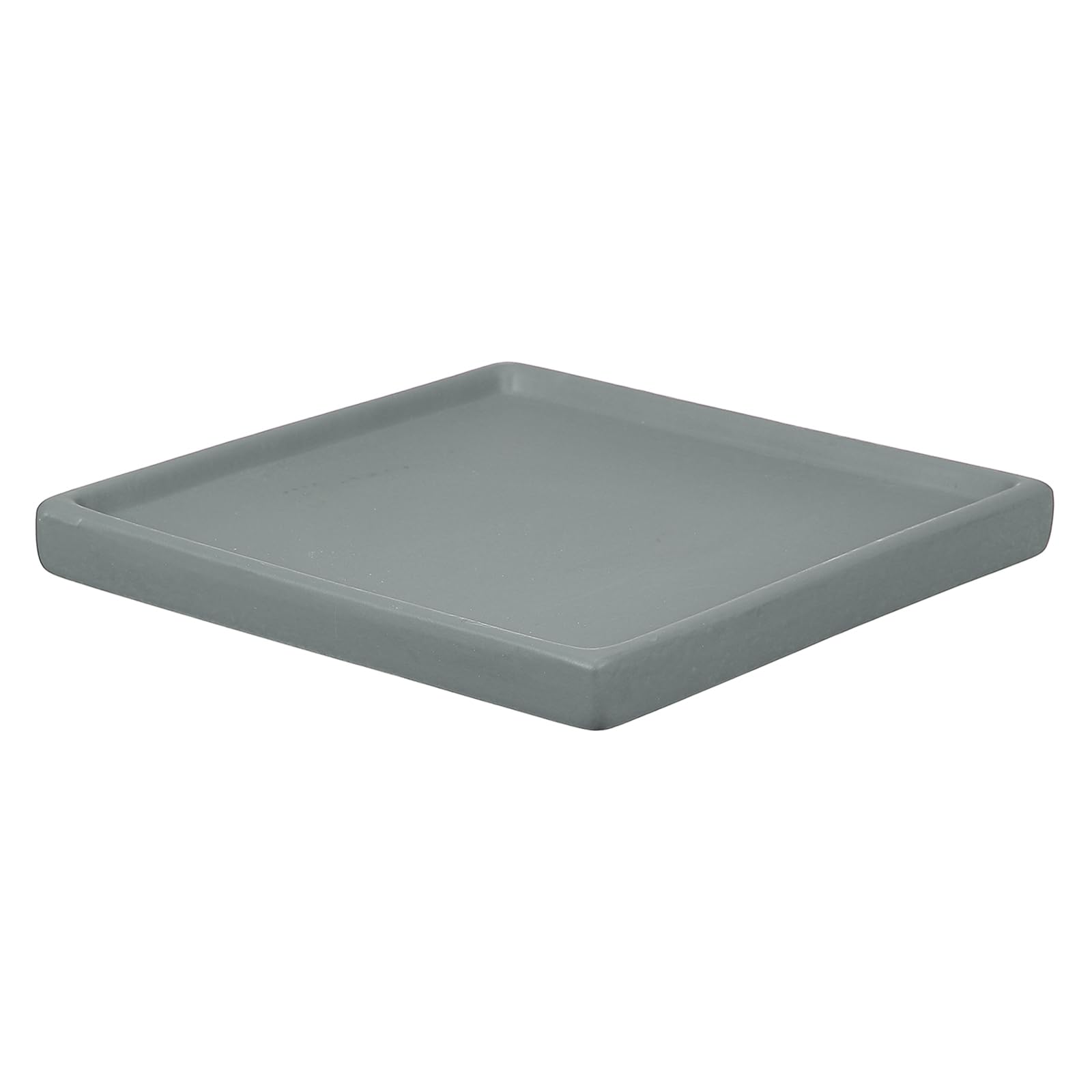 YELARXI 6.3 Inch Ceramic Plant Saucers, Square Flower Planter Water Trays Ceramic Plant Saucer Pot Tray -Fitting for (Outdoor/Indoors/Garden/Planting/Water/Flower/Coffee) Dark Gray