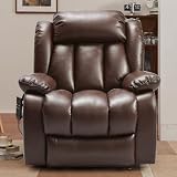 DUANDUAN Fauteuil releveur inclinable à Position allongée Infinie pour Adultes, Fauteuil électrique à Double Moteur pour Personnes âgées avec Massage et Chauffage (Brown)