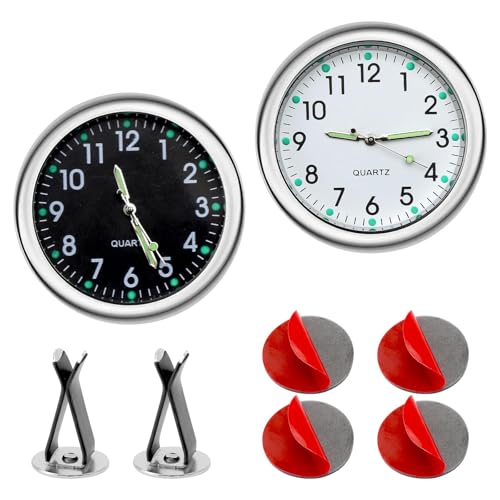【Ampia applicazione】 Il mini orologio al quarzo può essere installato non solo in auto, ma anche in ufficio, studio, tavolo del soggiorno, banco da lavoro o armadio di stoccaggio, l'orologio da auto autoadesivo può essere utilizzato anche come orologio luminoso per auto in uffici e ambienti abitativi. Questo orologio può essere installato ovunque, è piccolo e leggero e può essere portato con te quando si esce.