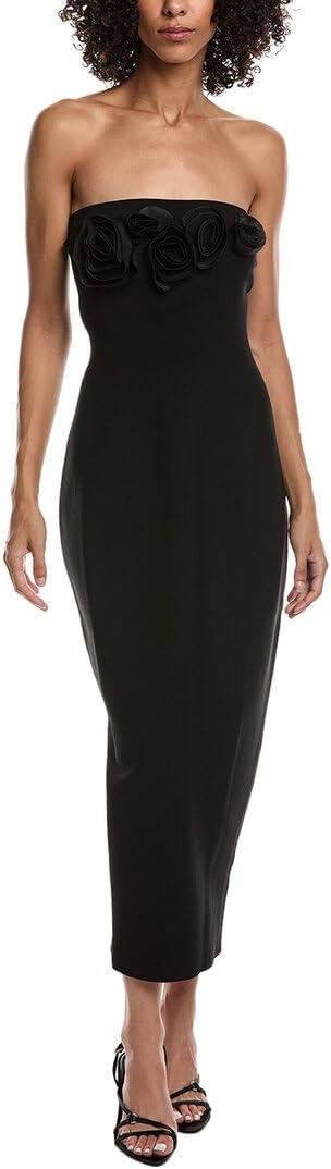 Lela Rose Womens Bubble Midi Dress, Xs, Black