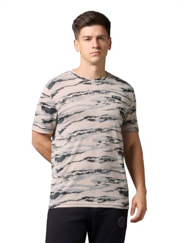 Image of TECHNOSPORT Men's Slim Fit Half Sleeve Crew Neck T-Shirt, TECHNOCOOL+ Quick Dry Moisture Wicking Stretchable Sports Gym and Casual Wear