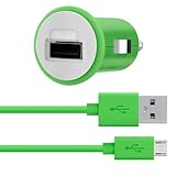 Belkin MiXiT Car Charger + Micro USB Cable for Amazon Fire Phone, all Kindle, Kindle Fire and Kindle Paperwhite Models, 4 Feet (Green)