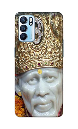Image of PRINTFIDAA Sai Baba Lord Shiridi Great God Hinduism Hindu Religious Printed Designer Hard Case for Oppo Reno6 5G, Oppo Reno 6 5G Back Cover -(e) RPM1005