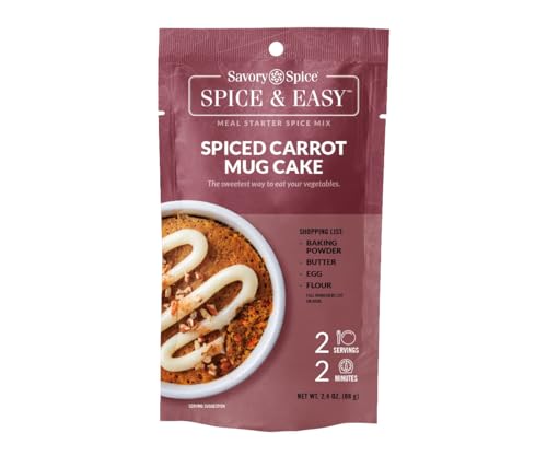 Savory Spice Spiced Carrot Mug Cake Spice & Easy Meal Starter Spice Mix | Microwavable Carrot Cake Mix, Easy Mug Cake Recipe (Net: 2.4 oz)
