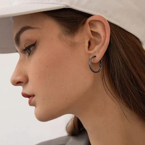 Image of Gacimy Gold Hoop Earrings for Women, 14K Gold Plated Thin Hoops