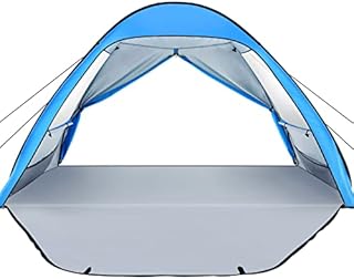 Beach Tent Pop up Shade: UPF 50+ Sun Shelter Canopy for 3-4 Person UV Protection Instant Windproof Tents Portable Umbrella Easy Set Up with Carry Bag for Outdoor Family Travel Lightweight