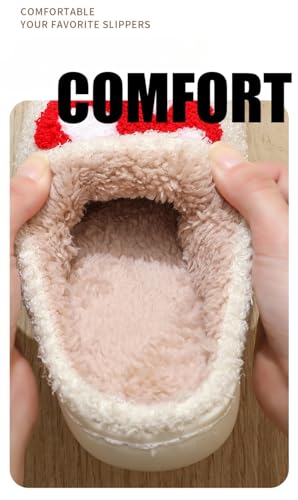 Coquette Christmas & Halloween Slippers for Women Fluffy Memory Foam Comfort Wear Shoes Wide Lightweight Warm Fuzzy Fur Lined Soft Cotton Pillow Slippers Home Slides Cute Matching Gifts for Couples4