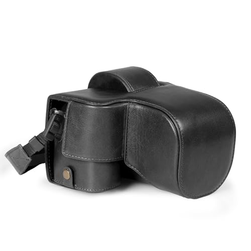 Image of MegaGear Genuine Leather Camera Case for Fujifilm X-S20 (18-55mm) - Stylish and Protective Digital Photography Bag - Black