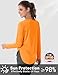 MAGCOMSEN Sun Shirts for Women UPF 80 UV Protection Quick Dry Side Slit Tees Long Sleeve Golf Yoga Rash Guard Orange M