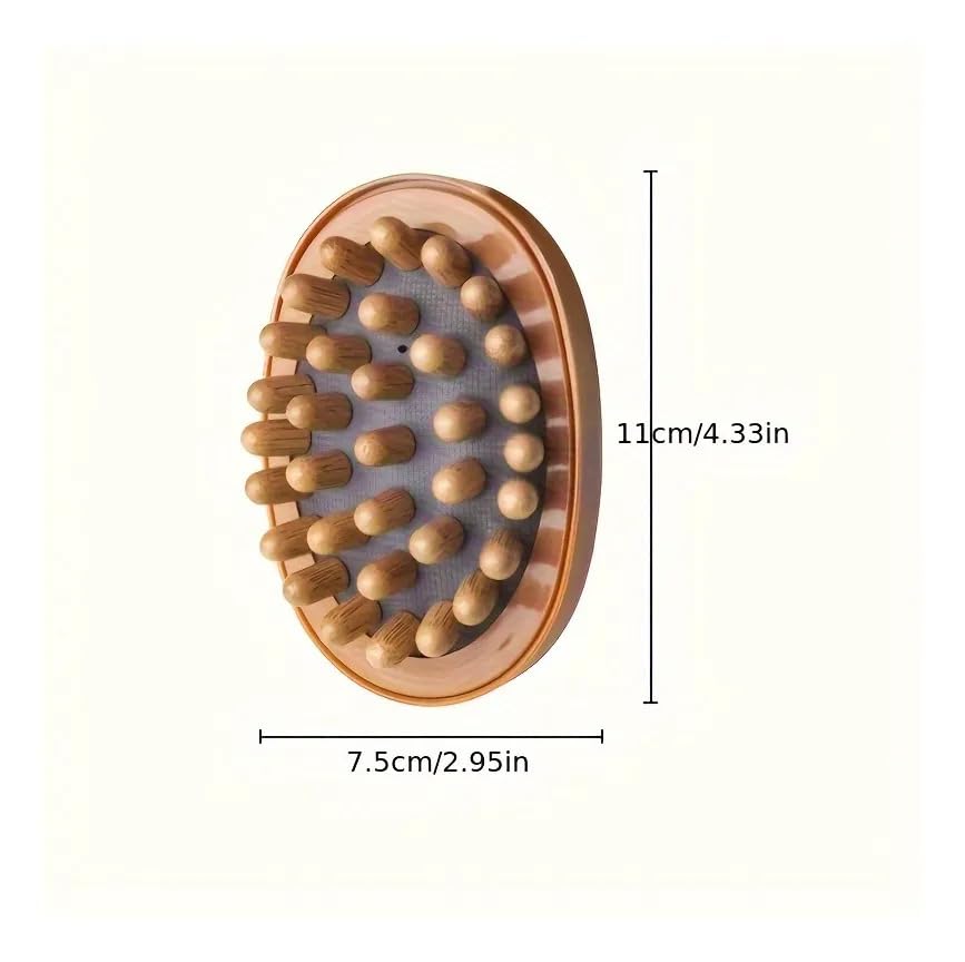 Image of Wood Therapy Massage Tools for Belly Fat and Scalp, Wooden Meridian Body Brush for Cellulite Removal, Hair Growth Scalp Massager Comb, Lymphatic Drainage Wooden Head and Body Massager