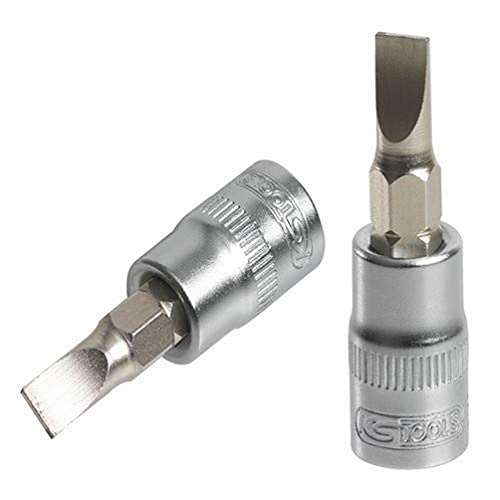 KS Tools - 922.1489 - Ultimate Screwdriver Socket Slit 1/4 inch, L.37 mm - 6.5 mm, Satin-finish Chrome, 6,5 mm