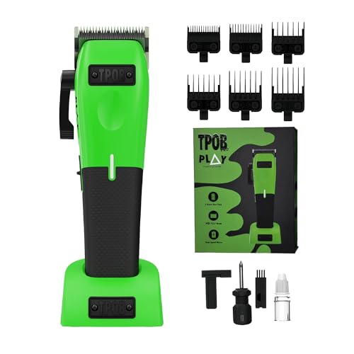 Image of TPOB Play Barber Hair Clippers for Men 7500 RPM with Rubber Grips (Green)