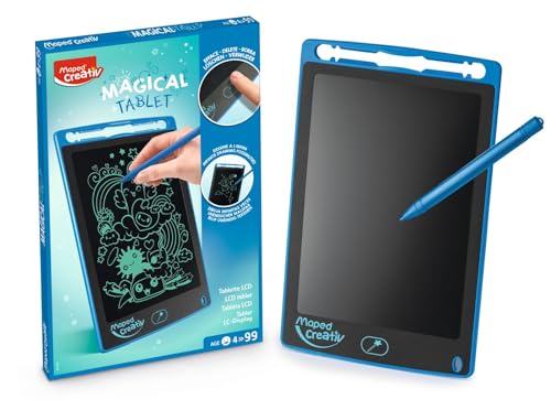 Maped Creativ - Tablette Magique LCD + Stylet - Ardoise Tablette de Dessins Effaçable - Loisirs créatifs et Cadeau pour Enfants dès 4 ans, Noir, Unique