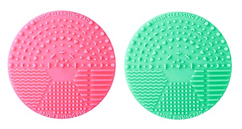 Makeup Brush Cleaner Cleaning Mat Silicon Portable Scrubbing Pad For Make up Brush Pack of 2