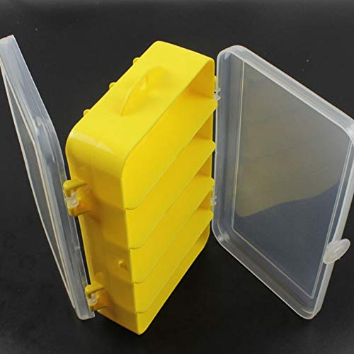 Caixa de isca, dois lados, vários compartimentos, caixa de pesca com isca e gancho para armazenament