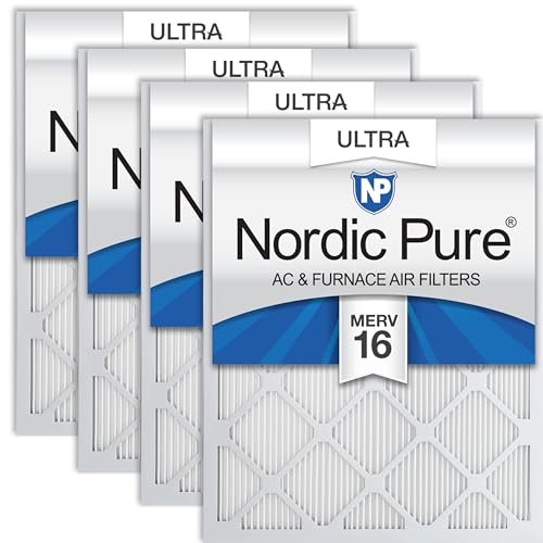Image of Nordic Pure 14x30x1 (Actual Size: 13 15 /16 x 29 15 /16 x 3 /4) Pleated Ultra MERV 16 AC Furnace Air Filters-With 2.5X More Media for Allergy & Dust Relief, Max Efficiency & Low Airflow Resistance 4 Pack