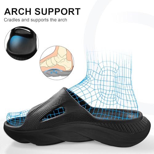 Recovery Slides for Men and Women - Orthopedic Sandals with Arch Support & Thick Cushion, Plantar Fasciitis Slippers, Lightweight Non-Slip Slides for Post-Workout Recovery3
