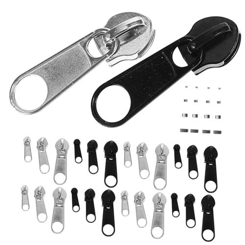 HOMSFOU 1 Set Zipper Puller Replacement Kit Metal Zipper Slider for Bags Luggage Jackets and Clothing Easy Installation DIY Craft Tool