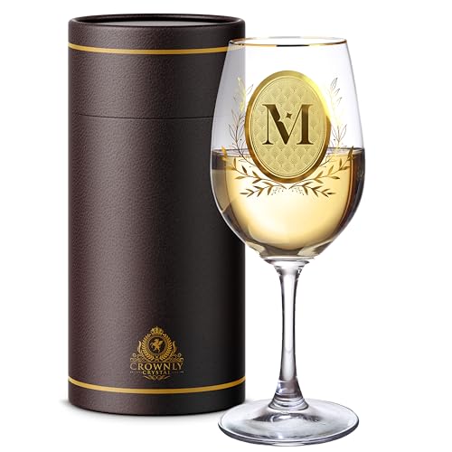 CROWNLY CRYSTAL® Presentes de mulher personalizados copos vinho aniversário Natal mães (M)