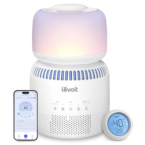 LEVOIT Evaporative Humidifiers for Bedroom Baby, Dual Air and Water Filters, Separate Sensor, Blue Light Free for Nursery Nightlight, Auto Dry, Smart Control & Alexa, Auto Mode, 3.8L Tank for 36H