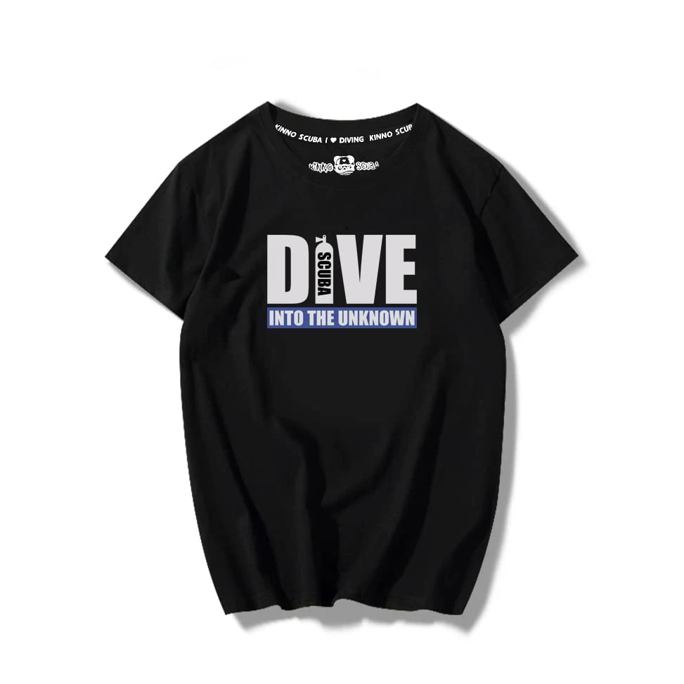 Kinno ScubaDiving Diver Gift T-Shirt Mens Short Sleeve for Fishing, Scuba Diving, Boating, and Beach