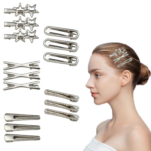 Pinzas de metal para cabello estilo cocodrilo paquete 15 pzas miniatura 1