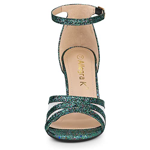 Image of Allegra K Women's Glitter Ankle Strap Stiletto Heels Sandals
