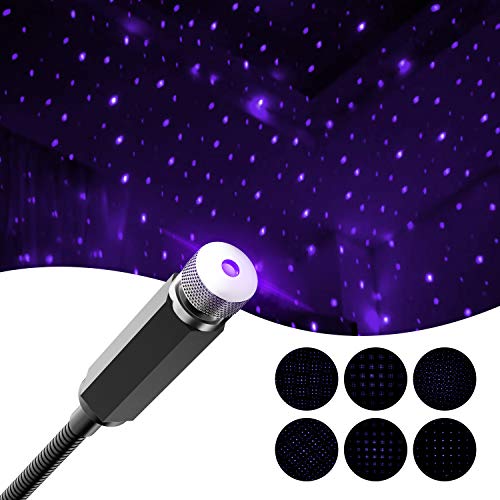 ROLEES Star Decorations Lamp Projector Night Light Adjustable Romantic Galaxy Flexible USB Interior