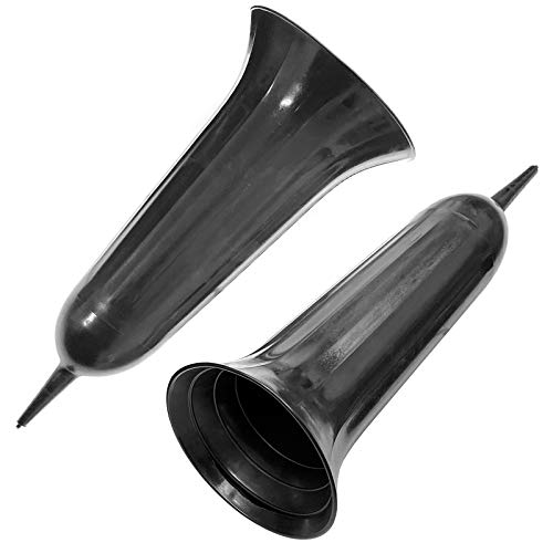 HAC24 2er Set Grabvase Kunststoff Schwarz 23 cm Grabschmuck Friedhofsvase...