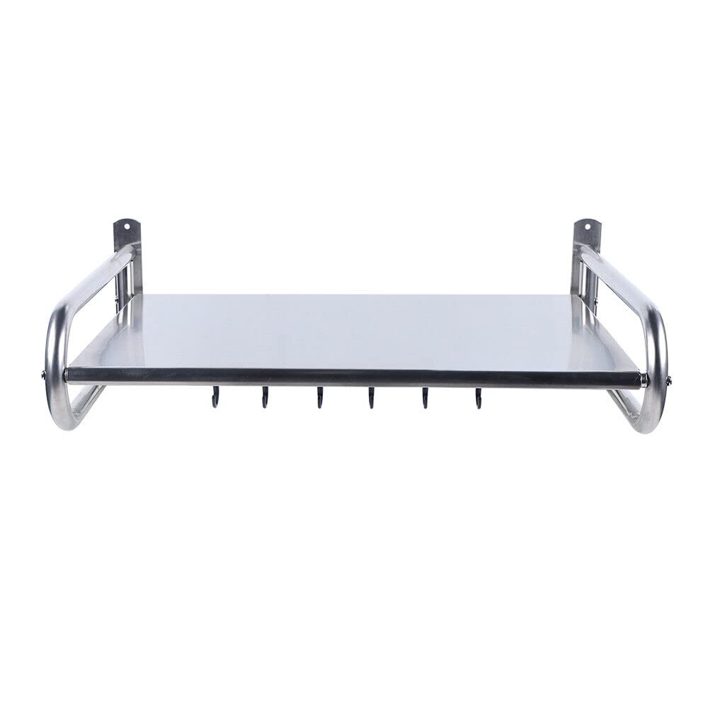 Estantería para microondas, estante de cocina para colgar en la pared, estantes para microondas con 6 ganchos, para la cocina, el salón, el estudio, en el balcón