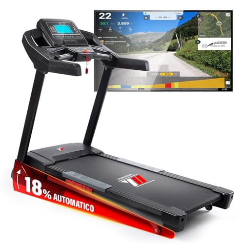 [SPECIFICHE TECNICHE] Facilissimo da movimentare e da riporre grazie alle ruote integrate – Dimensioni d’ingombro ridotte una volta chiuso – Potenza Massima di Picco: 7 HP (nominale: 2.5 HP) – Peso massimo supportato: 150 kg. – Misure del tappeto di corsa: 135 x 48 cm – Dimensioni prodotto aperto: 175x81x138h – Dimensioni prodotto chiuso: 113x81x150h cm – Dimensioni imballaggio: 219x87x34 cm – Peso netto/peso lordo: 76/85 kg. – Manuale multilingua (IT, EN, DE, FR, ES) – Consegna PIANO STRADA.