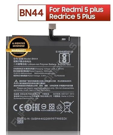 Image of BN44 Battery for Redmi Note 5 Plus /6 Pro /A2 Lite MEG7, MEI7 Battery with 6 Month Warranty** (DD38)