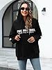 UNIQUEONE Christian Hoodies for Women Faithful Jesus Sweatshirt Religious Pray Wait Trust Graphic Pullover Tops, Black, XXL #5