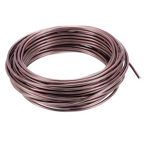 PATIKIL 2.5mm Bonsai Training Wire, 1 Roll Floral Wire Stems Anodized Aluminum Tree Wire 32.8 Feet Total for Gardening Branch Fixing, Brown