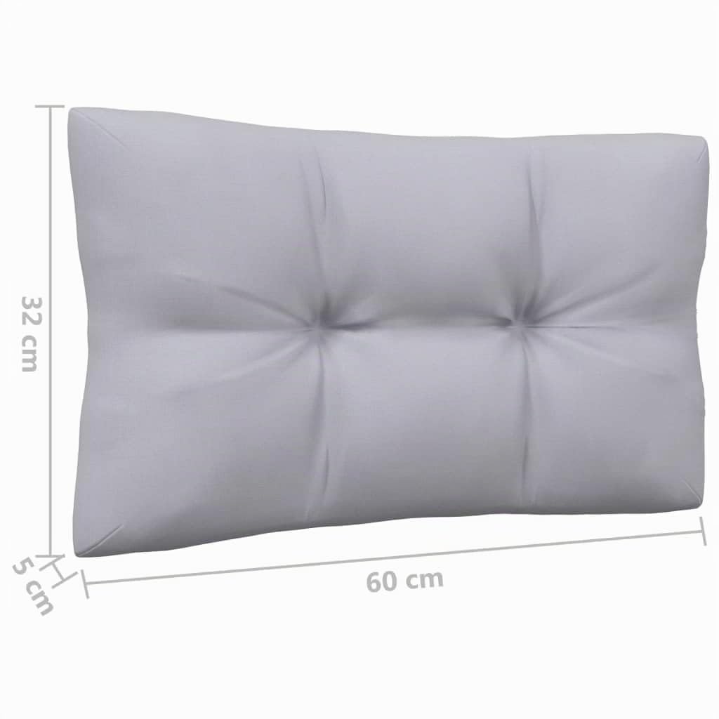 vidaXL Sofá de Jardín de 3 Plazas con Cojines Patio Terraza Exterior Hogar Silla Asiento Muebles Mobiliario Suave Robusto Gris Madera Maciza Pino
