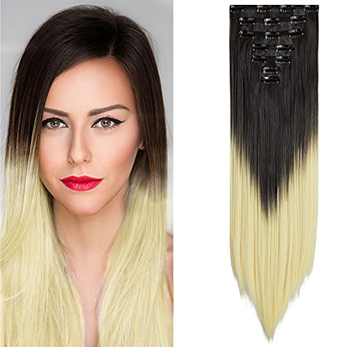 Grade 7A 160g 23-24 Inch Real Thick Double Weft Clip In Hair Extensions