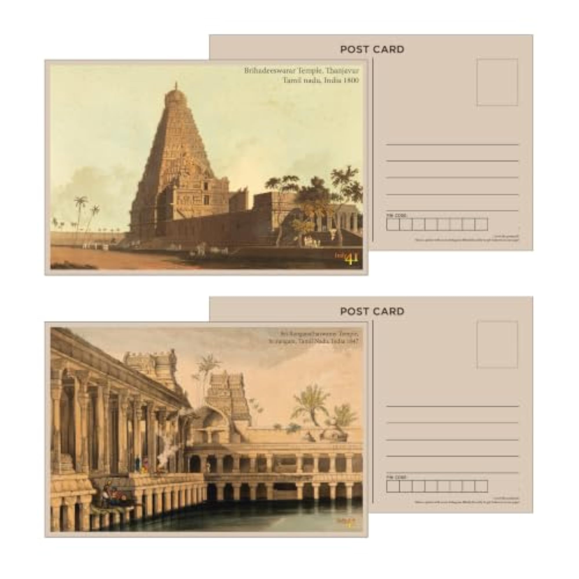 Indian Historic Architecture Art Postcards Pack of 8
