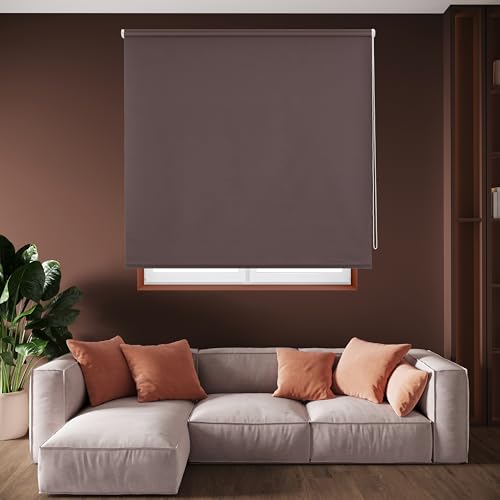 Blindecor Draco | Rollo verdunkelung - Dunkelbraun, 100 x 175 cm (BxH) | Stoffgröße 97 x 170 cm. Thermorollo für fenster Blindecor Draco | Rollo verdunkelung - Dunkelbraun, 100 x 175 cm (BxH) | Stoffgröße 97 x 170 cm. Thermorollo für fenster