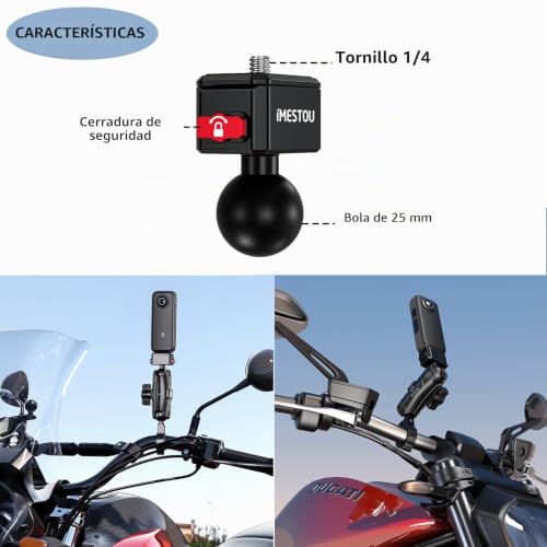 Soporte Insta360 iMESTOU de Alta Resistencia Rótula 25mm 4