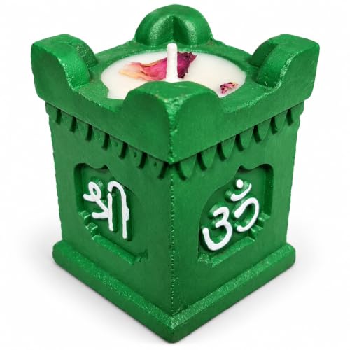 Image of Tulsi Pot Decorative Diya Holder Combo Set of 4, Square Om Design