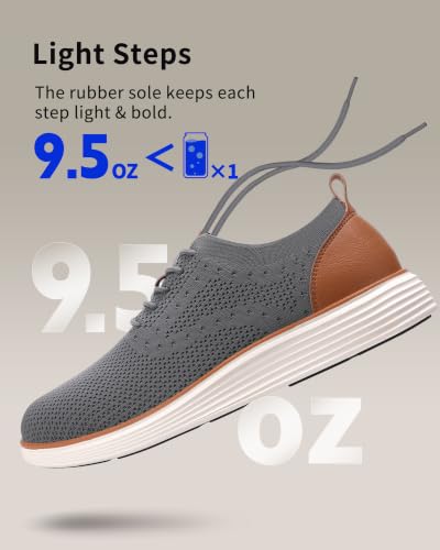 Image of VILOCY Men's Casual Dress Sneakers Lace-Up Oxfords Business Mesh Breathable Walking Shoes Tennis Comfortable