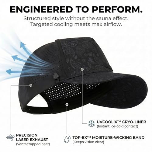 Image of TOP-EX Performance Baseball Hat for Men Water Resistant Golf Cap Running Cooling Snapback Laser Perforated